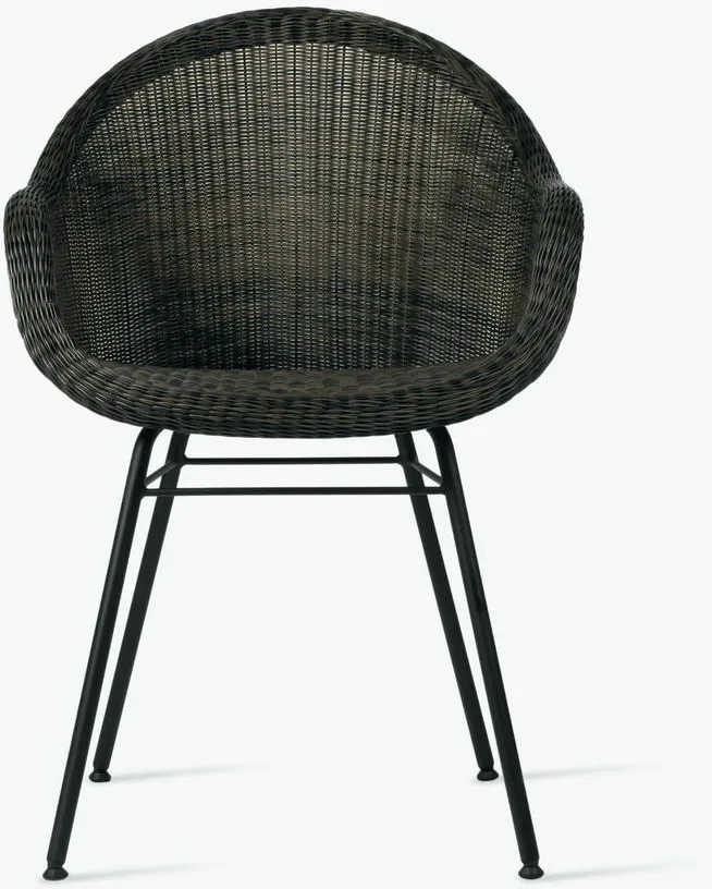 Chaise de repas extérieur acier noir mocca Edgard - Vincent Sheppard