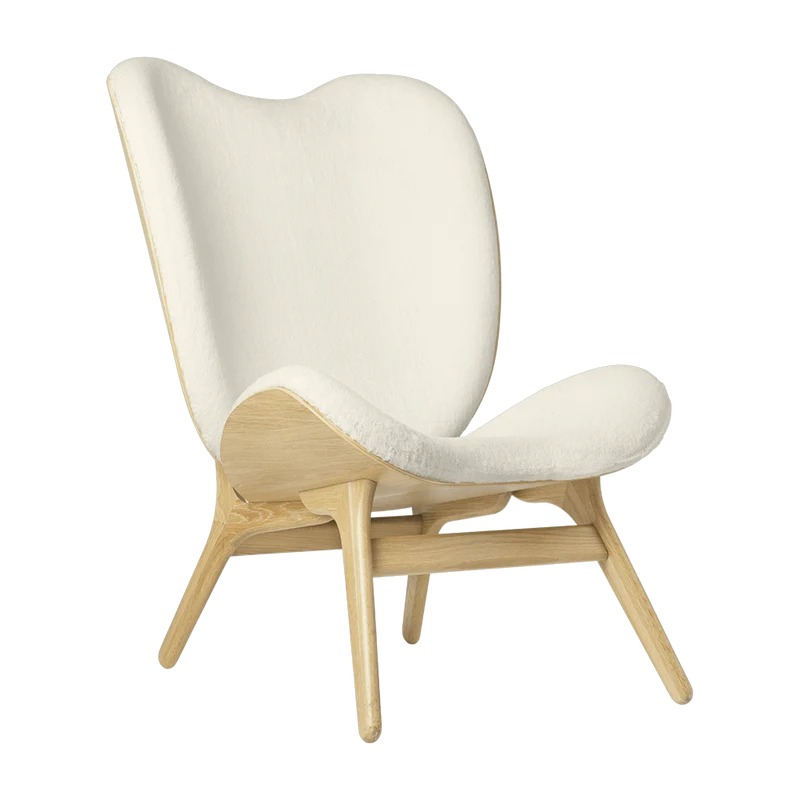 Grand fauteuil blanc en chêne naturel A Conversation Piece - UMAGE