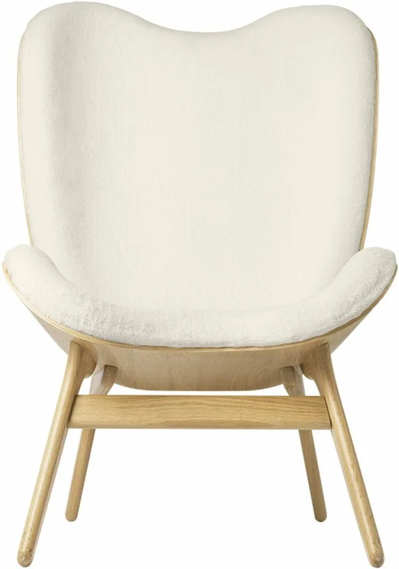 Grand fauteuil blanc en chêne naturel A Conversation Piece - UMAGE