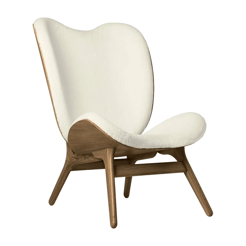 Grand fauteuil blanc en chêne foncé A Conversation Piece - UMAGE