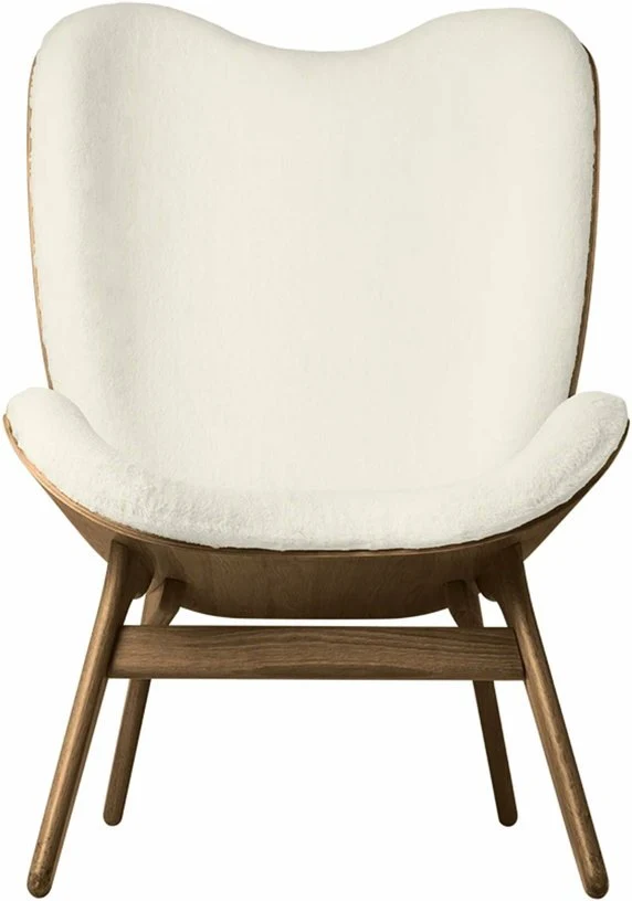 Grand fauteuil blanc en chêne foncé A Conversation Piece - UMAGE
