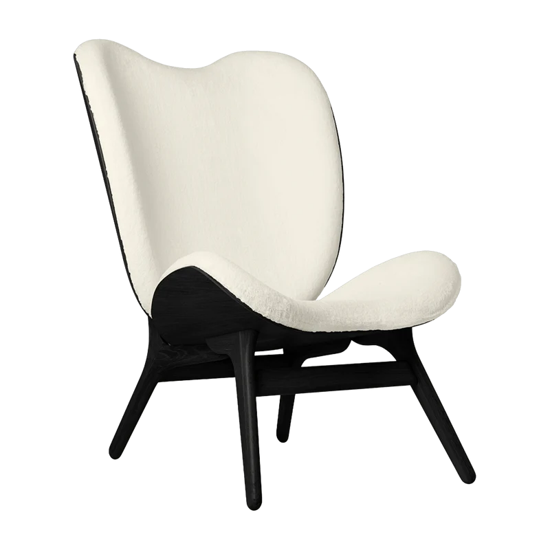 Grand fauteuil blanc en chêne noir A Conversation Piece - UMAGE