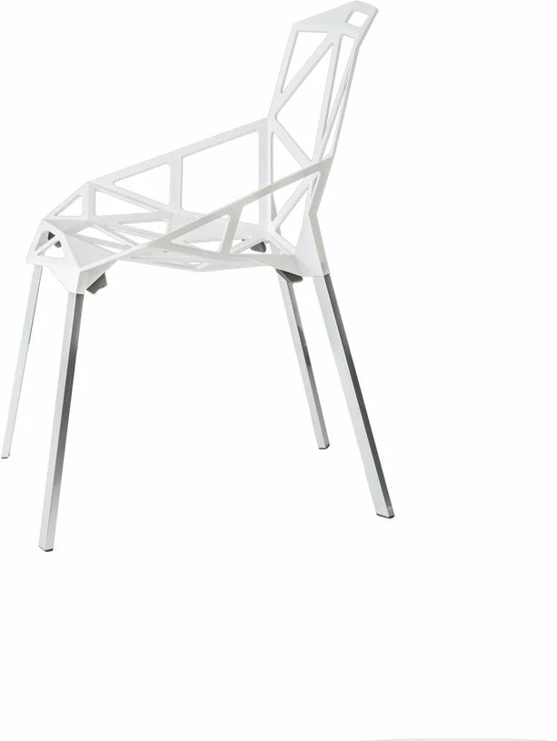 Chaise en aluminium blanc pieds gris One - Magis