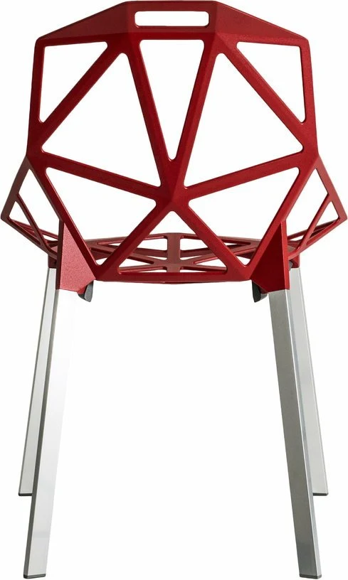 Chaise en aluminium rouge pieds gris One - Magis