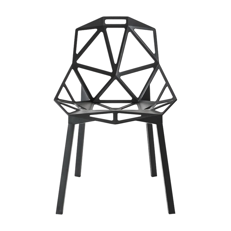 Chaise en aluminium noire One - Magis