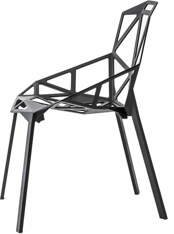 Chaise en aluminium noire One - Magis