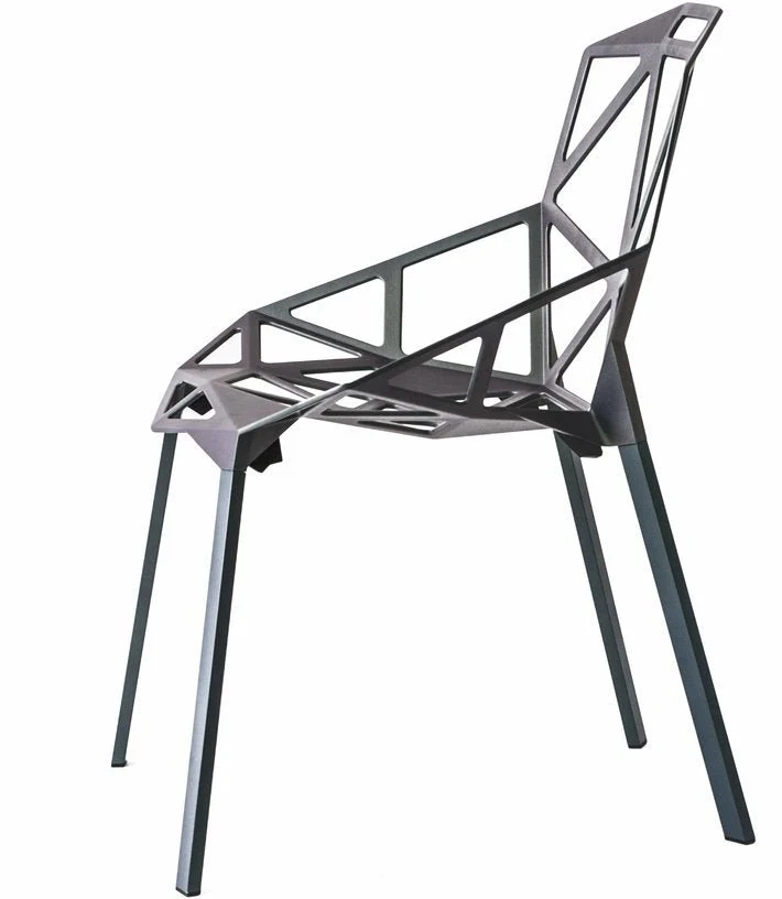 Chaise en aluminium vert et gris One - Magis