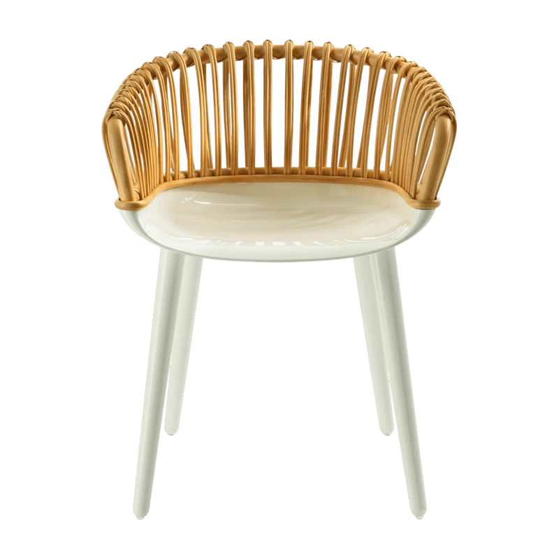 Chaise en plastique blanc et osier Cyborg Club - Magis