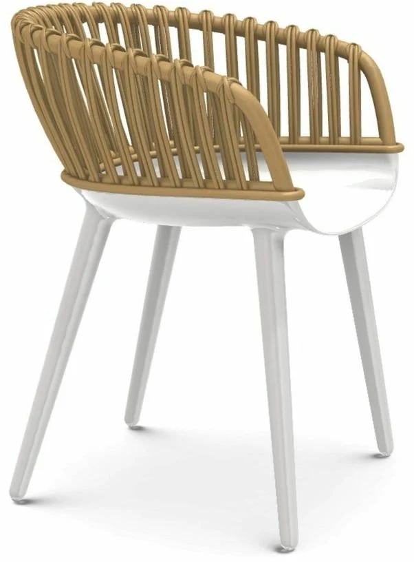 Chaise en plastique blanc et osier Cyborg Club - Magis
