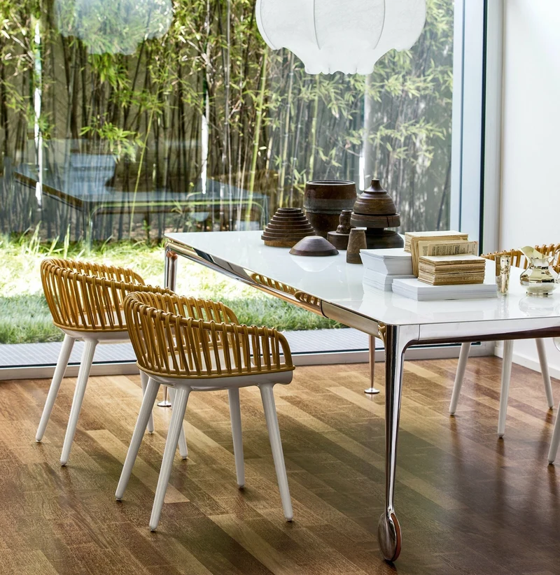 Chaise en plastique blanc et osier Cyborg Club - Magis