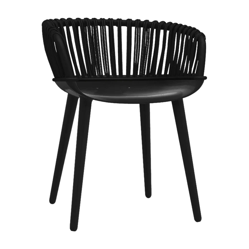 Chaise en plastique et osier noir Cyborg Club - Magis