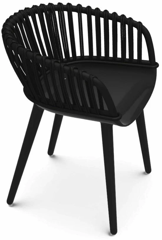 Chaise en plastique et osier noir Cyborg Club - Magis