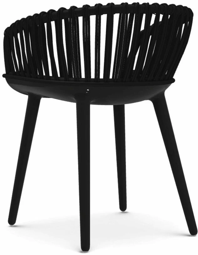 Chaise en plastique et osier noir Cyborg Club - Magis