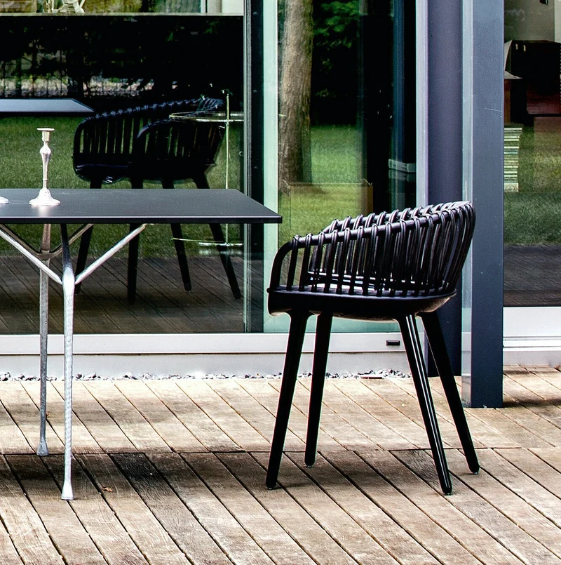 Chaise en plastique et osier noir Cyborg Club - Magis