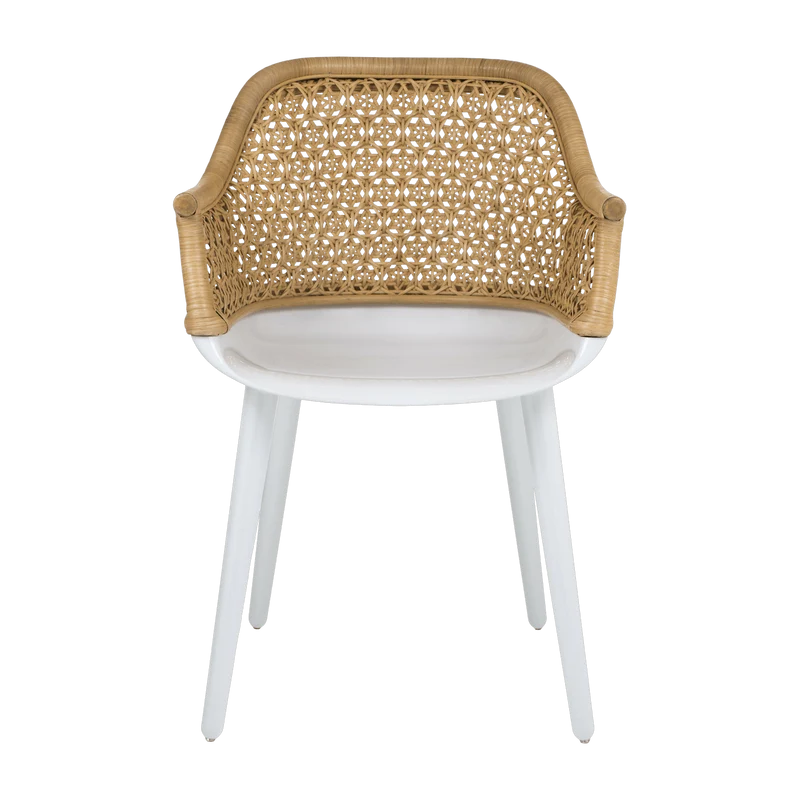 Chaise en polycarbonate blanc et osier Cyborg Elegant - Magis
