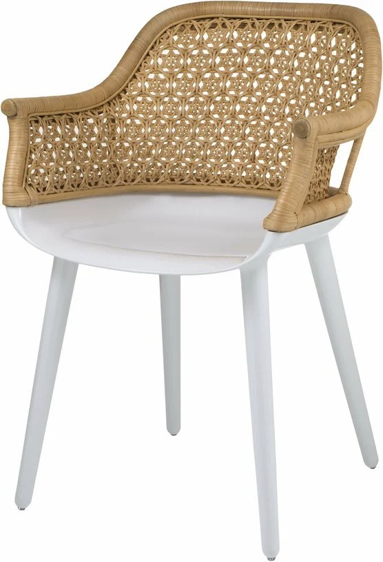 Chaise en polycarbonate blanc et osier Cyborg Elegant - Magis