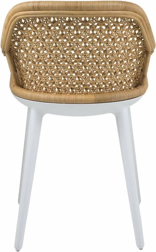 Chaise en polycarbonate blanc et osier Cyborg Elegant - Magis