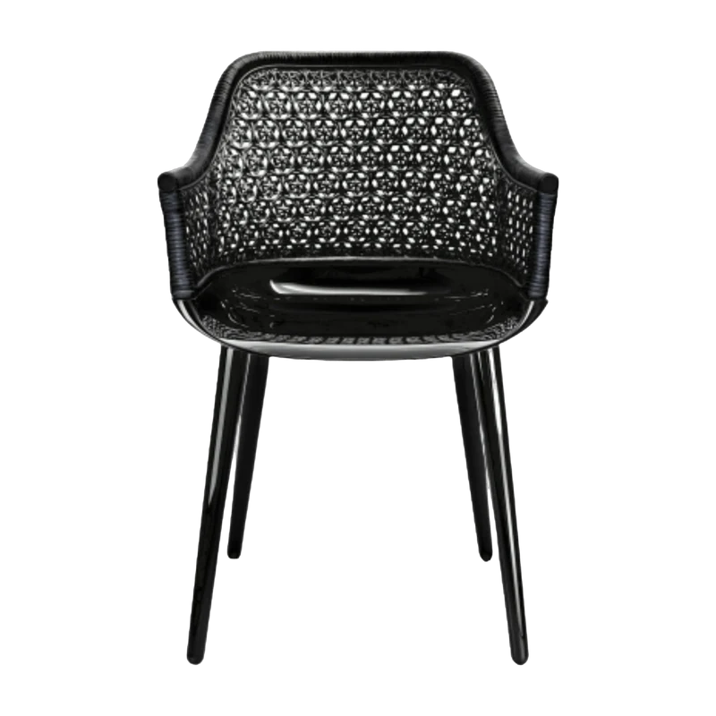 Chaise en polycarbonate et osier noir Cyborg Elegant - Magis