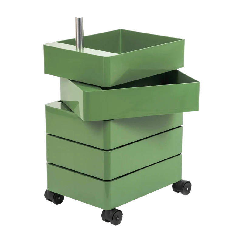 Caisson sur roulettes 5 tiroirs vert 360° Container - Magis