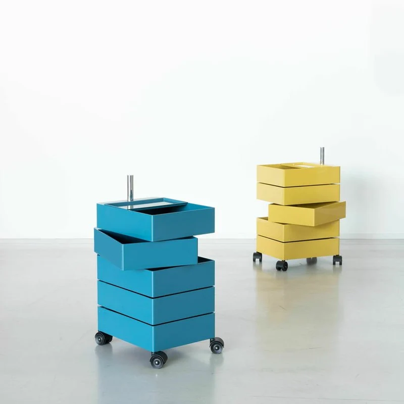 Caisson sur roulettes 5 tiroirs vert 360° Container - Magis