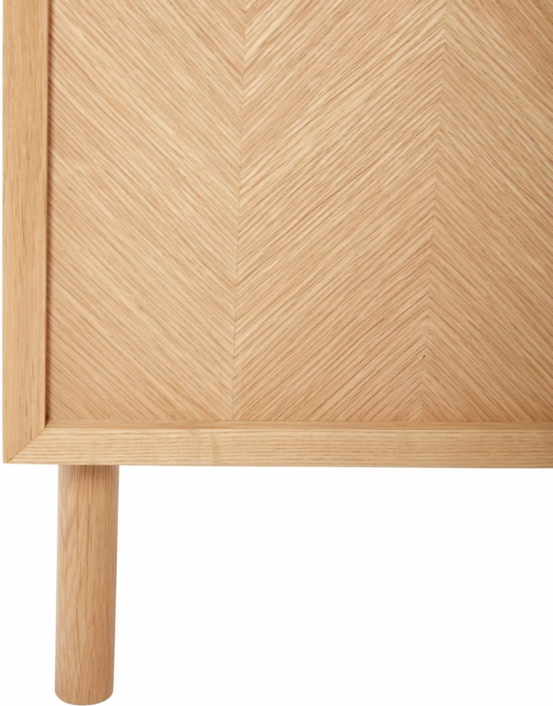 Petite commode en chêne naturel et aux motifs chevron - Hübsch