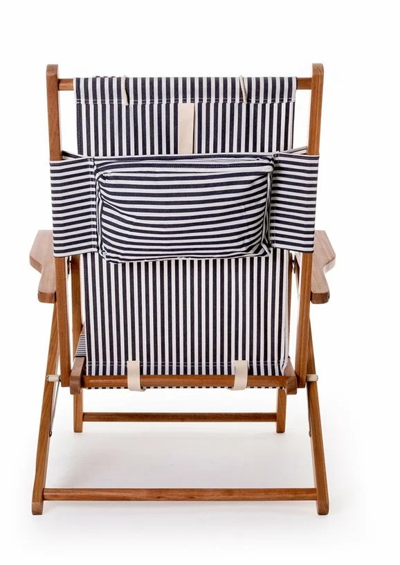 Chaise d'extérieur à rayures bleues et blanches Tommy - Business & Pleasure
