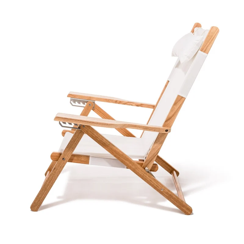 Chaise de plage pliante en tissu blanc Antique The Tommy Chair - Business & Pleasure
