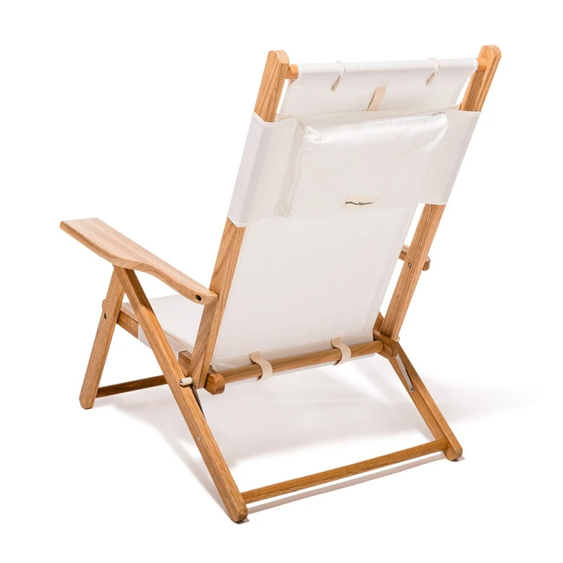 Chaise de plage pliante en tissu blanc Antique The Tommy Chair - Business & Pleasure