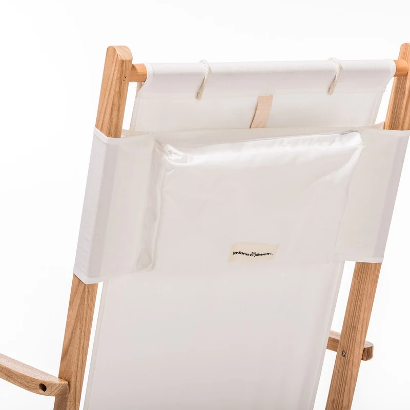 Chaise de plage pliante en tissu blanc Antique The Tommy Chair - Business & Pleasure