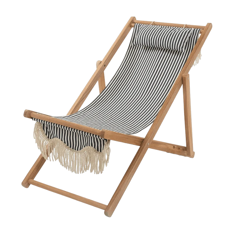 Chaise longue aux rayures bleues et blanches Sling Premium - Business & Pleasure