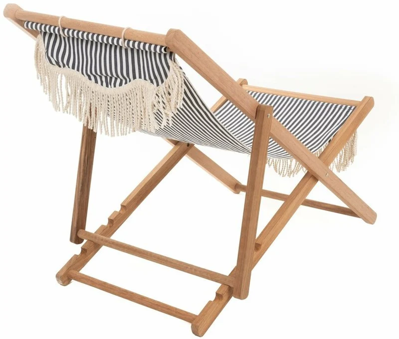 Chaise longue aux rayures bleues et blanches Sling Premium - Business & Pleasure