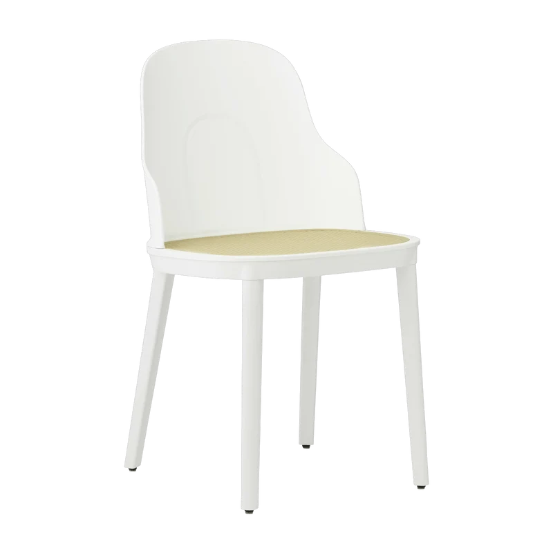 Chaise blanche en polypropylène à l'assise cannage moulé Allez blanc - Normann Copenhagen