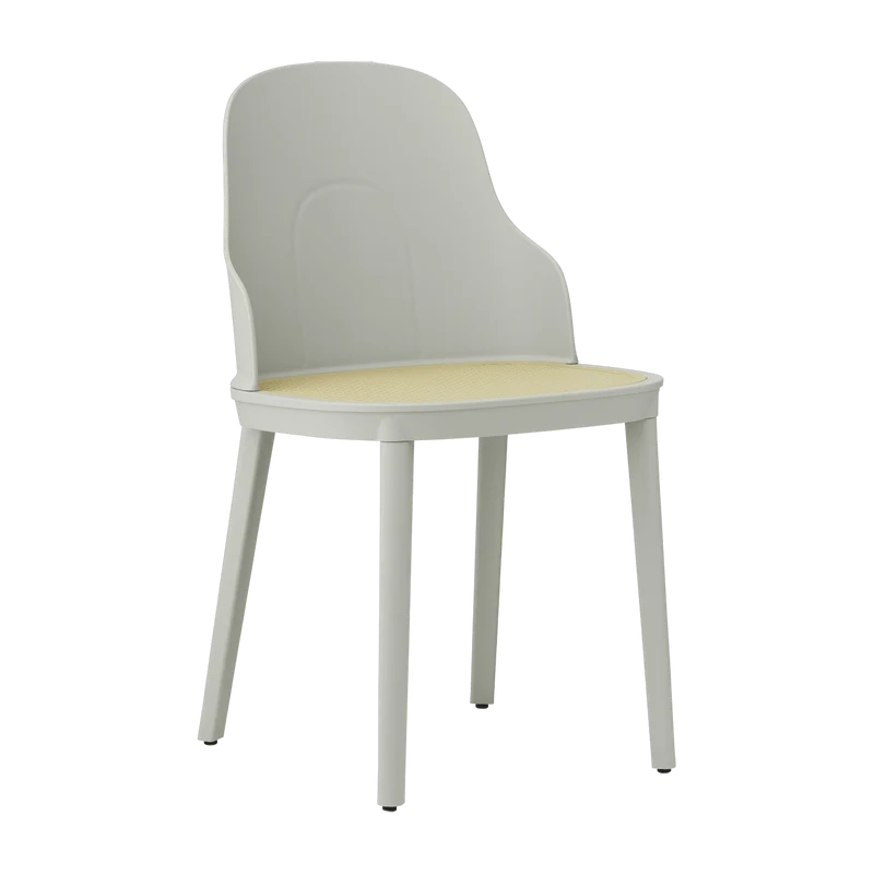 Chaise grise chaud en polypropylène à l'assise cannage moulé Allez Warm Grey - Normann Copenhagen