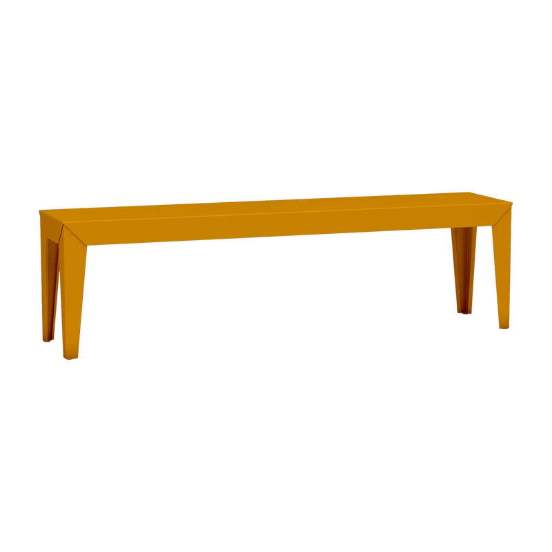 Banc en acier mat safran 160 cm Zef - Matière Grise