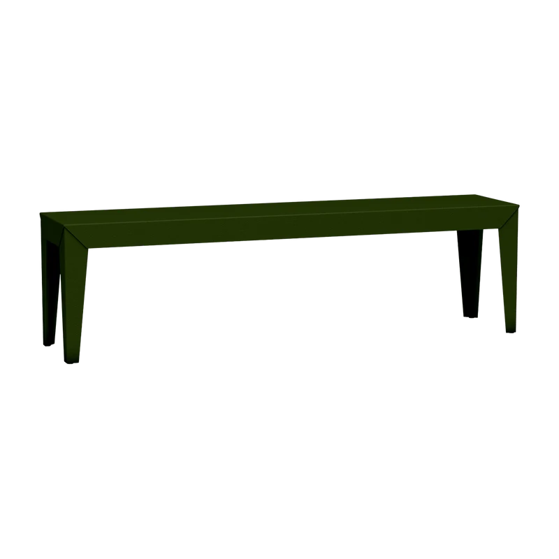 Banc en acier mat kaki 160 cm Zef - Matière Grise