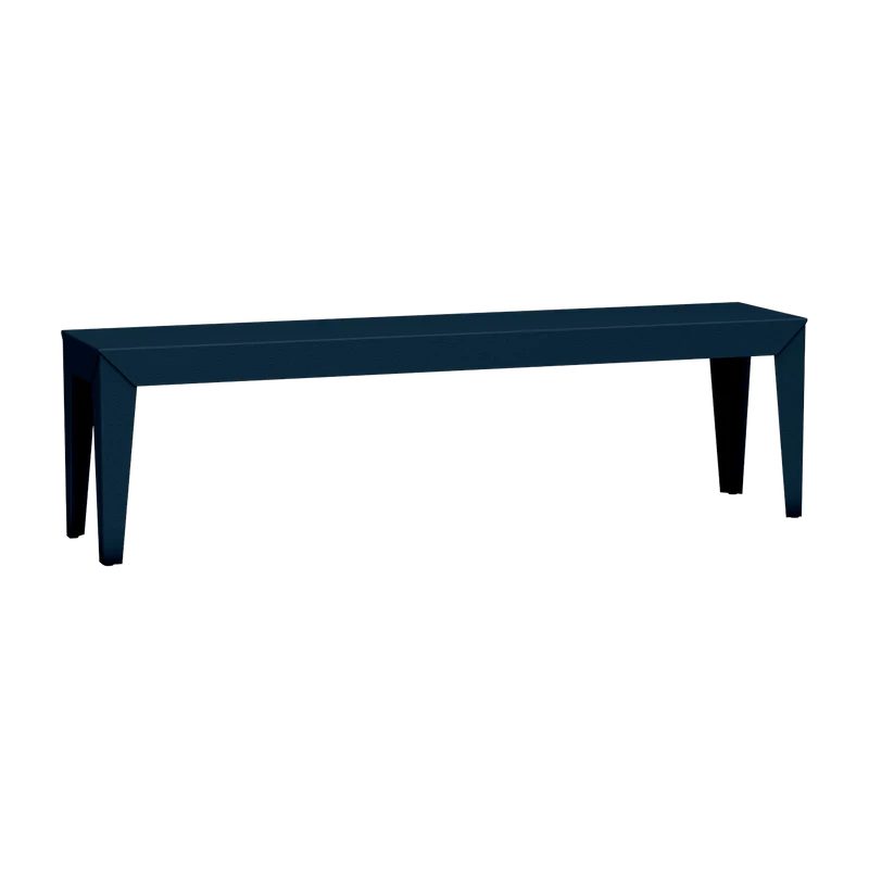 Banc en acier mat denim 160 cm Zef - Matière Grise