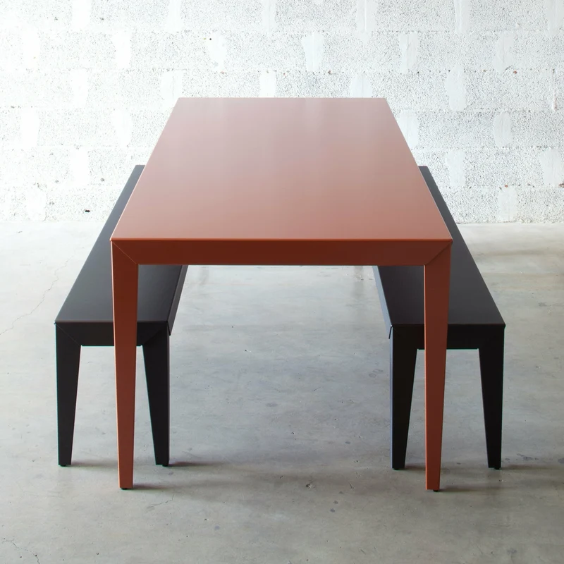 Banc en acier mat noir mat 160 cm Zef - Matière Grise