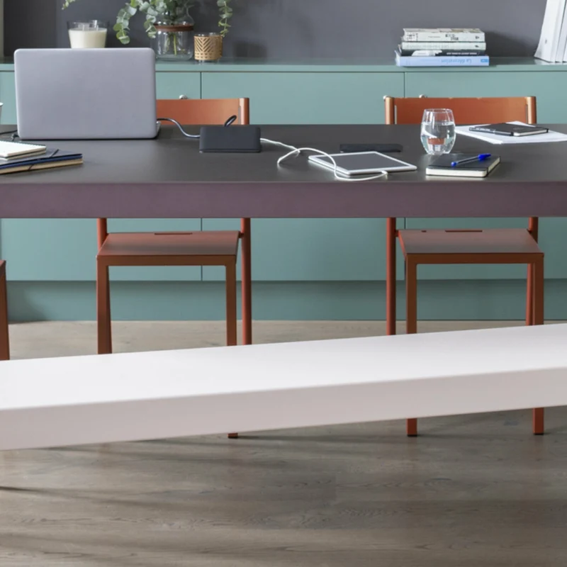 Banc en acier mat terracotta 160 cm Zef - Matière Grise