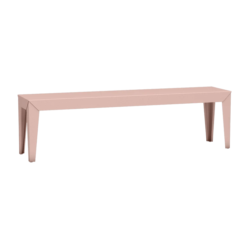 Banc en acier mat baby pink 160 cm Zef - Matière Grise