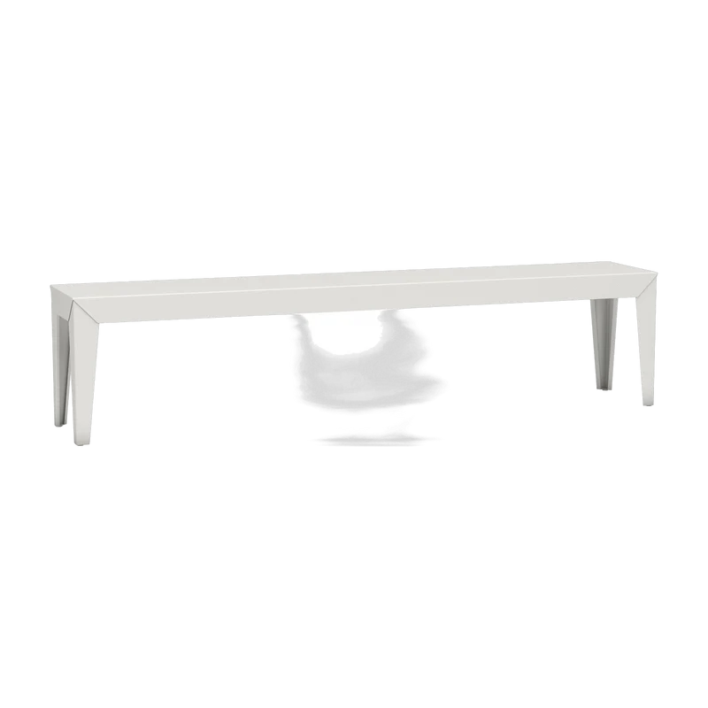 Banc en acier mat blanc 195 cm Zef - Matière Grise