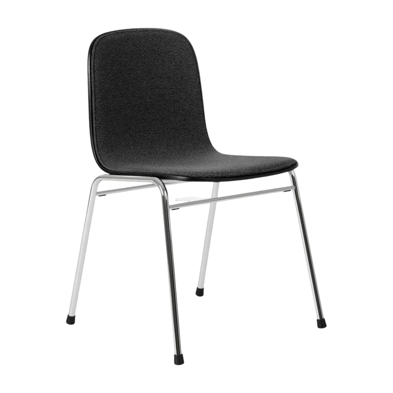 Chaise en tissu noir et cadre argenté Touchwood - Hem