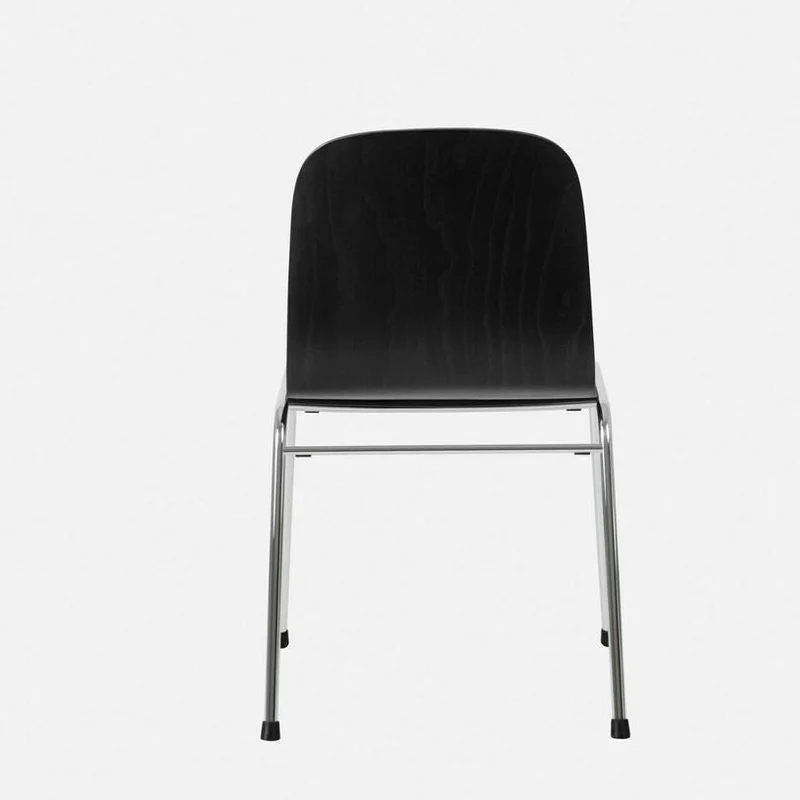 Chaise en tissu noir et cadre argenté Touchwood - Hem