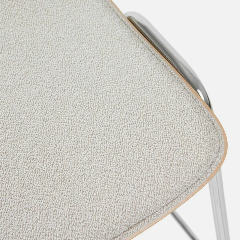 Chaise de bar 65 cm en tissu gris et cadre argenté Touchwood - Hem