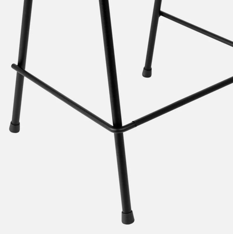 Chaise de bar 65 cm en tissu rouge et cadre noir Touchwood - Hem