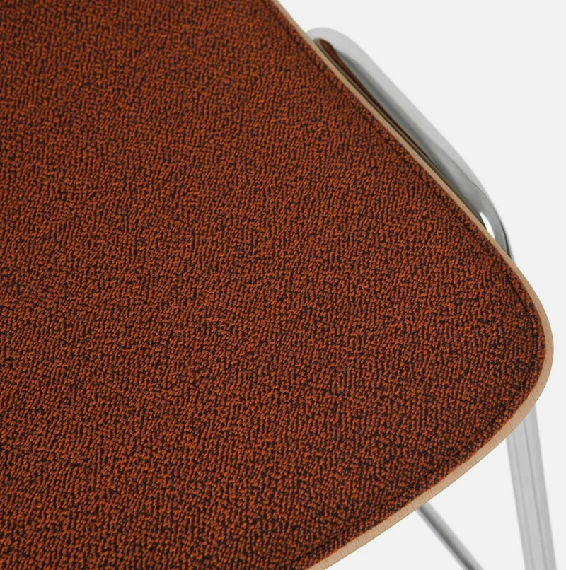 Chaise de bar 65 cm en tissu rouge et cadre argenté Touchwood - Hem