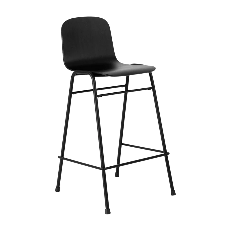 Chaise de bar 65 cm en bois noir et cadre noir Touchwood - Hem