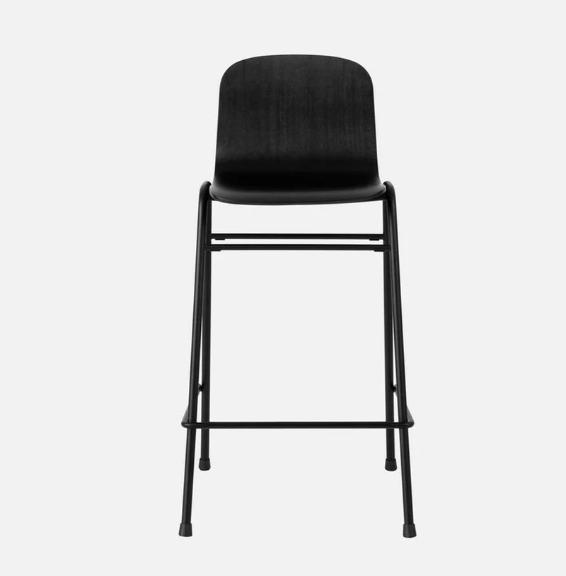 Chaise de bar 65 cm en bois noir et cadre noir Touchwood - Hem