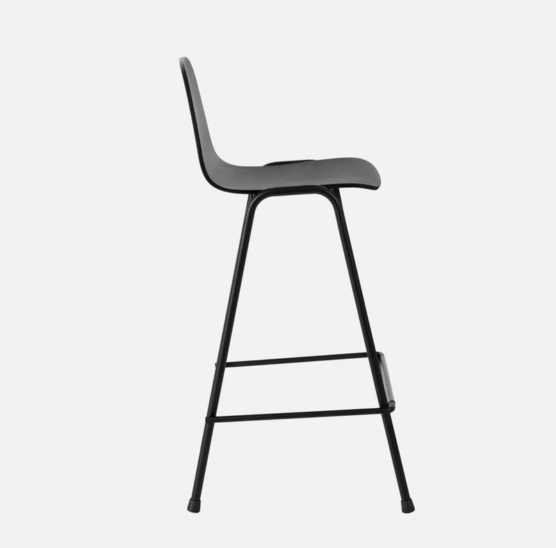 Chaise de bar 65 cm en bois noir et cadre noir Touchwood - Hem