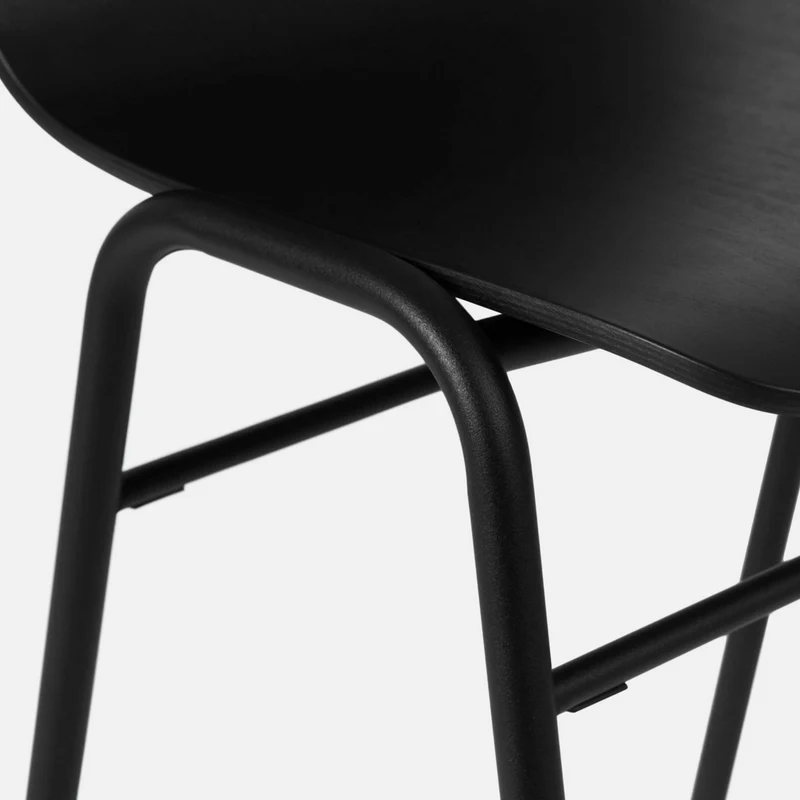 Chaise de bar 65 cm en bois noir et cadre noir Touchwood - Hem