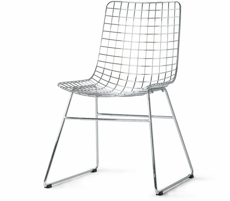 Chaise en métal chrome Wire - HKliving